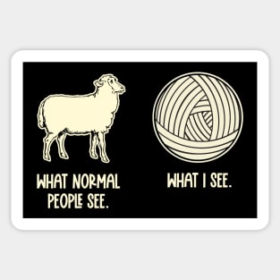 Funny Yarn and Sheep Design for Knitters and Crocheters Sticker